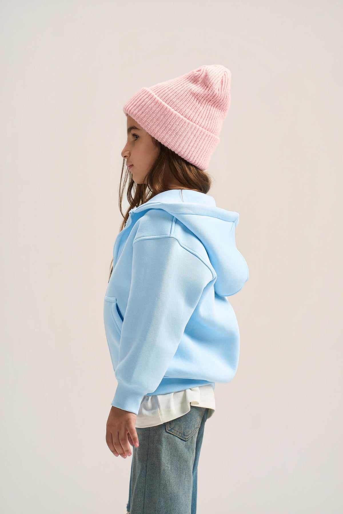 SKY BLUE LITTLE ONES ESSENTIAL ZIP UP HOODIE