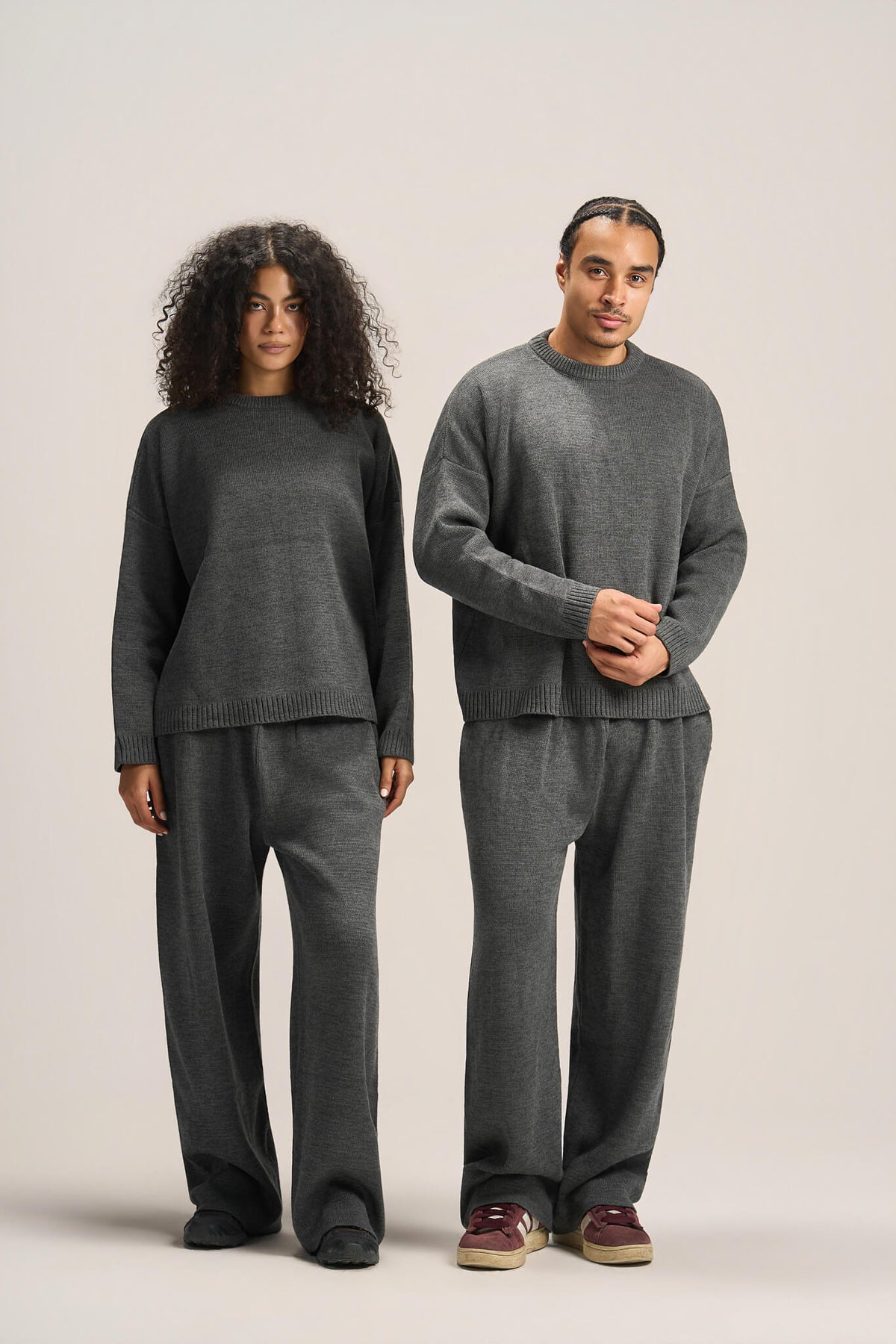 DARK GREY COZY KNIT PANTS