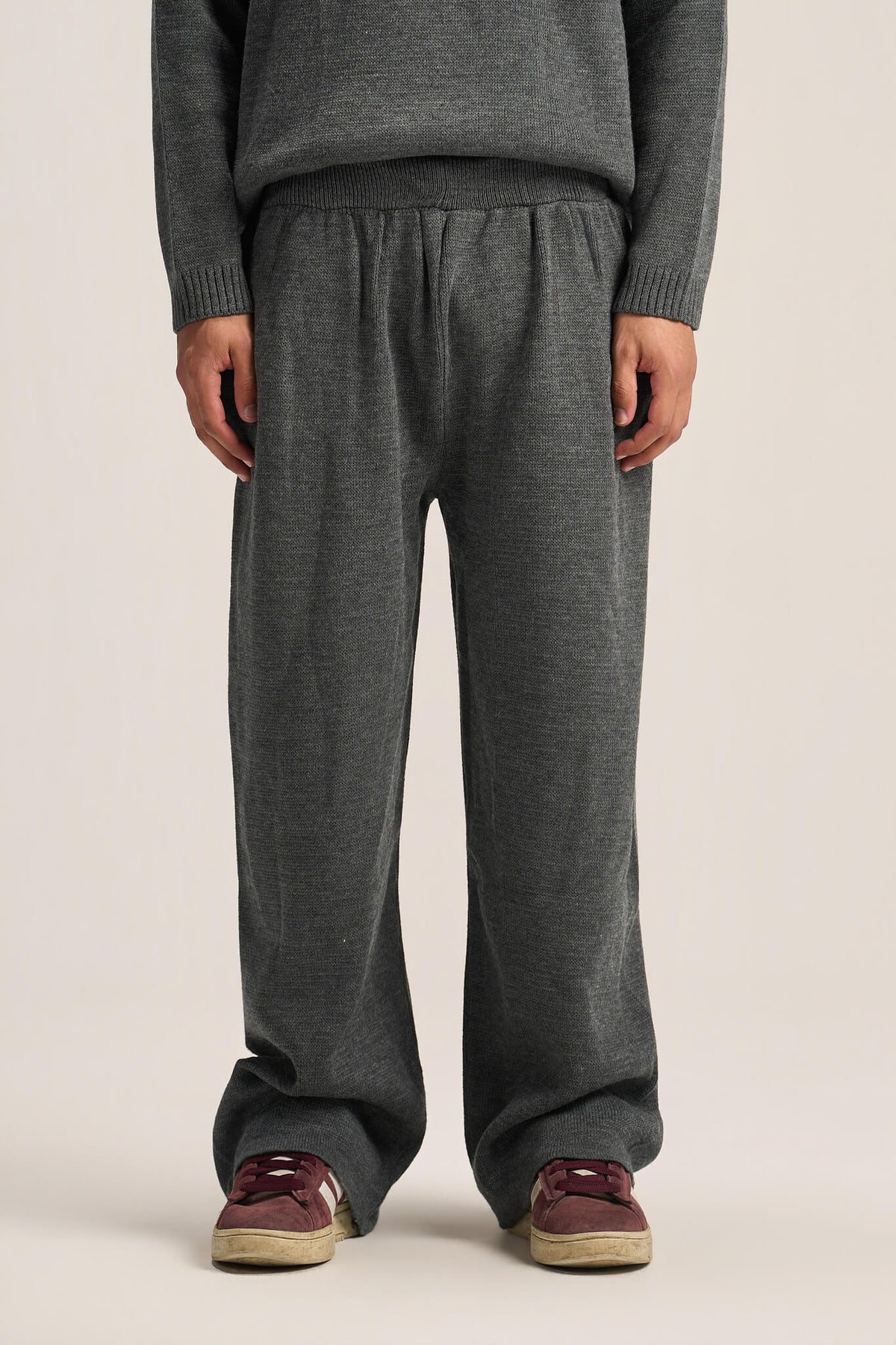 DARK GREY COZY KNIT PANTS