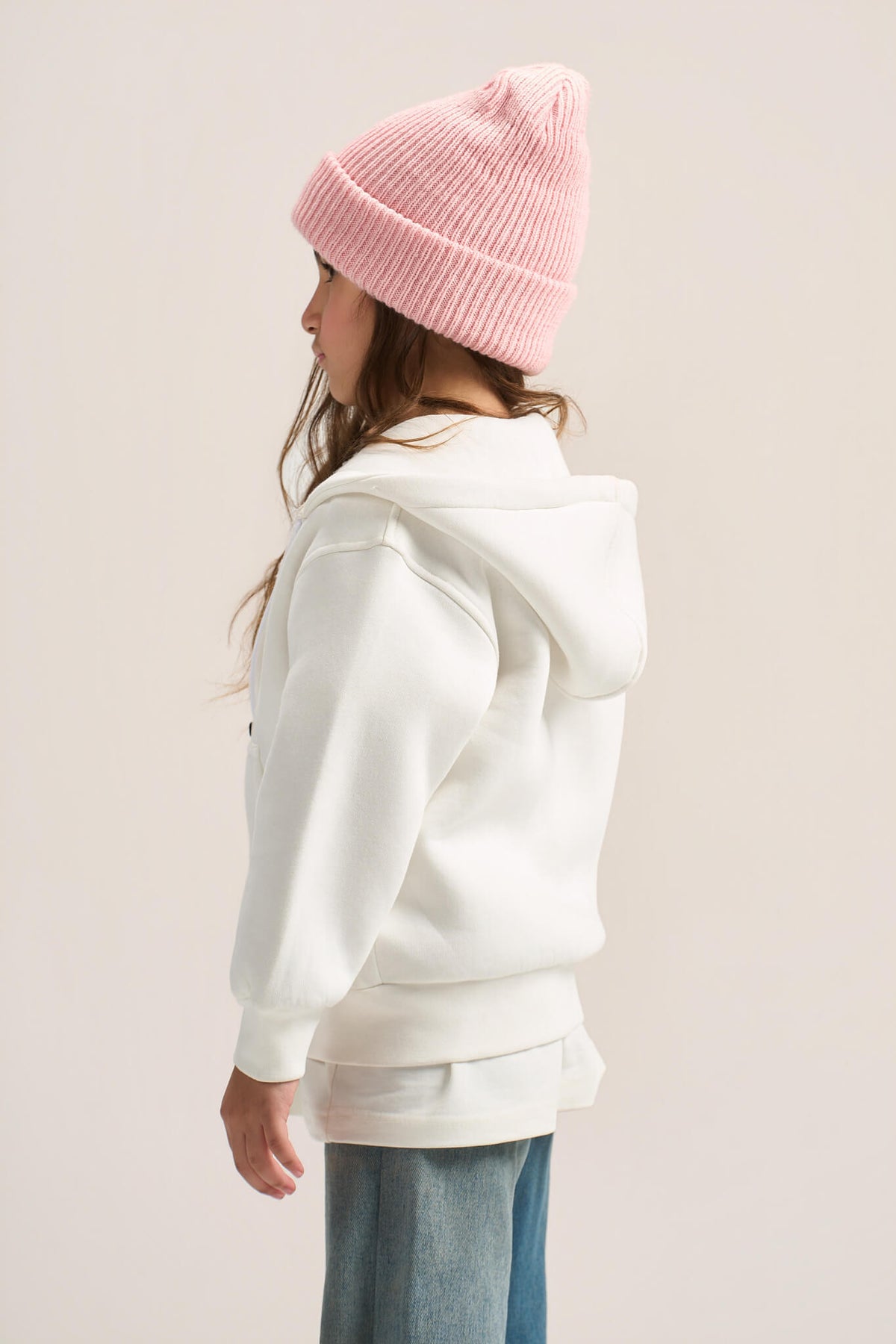 OFF WHITE LITTLE ONES ESSENTIAL ZIP UP HOODIE