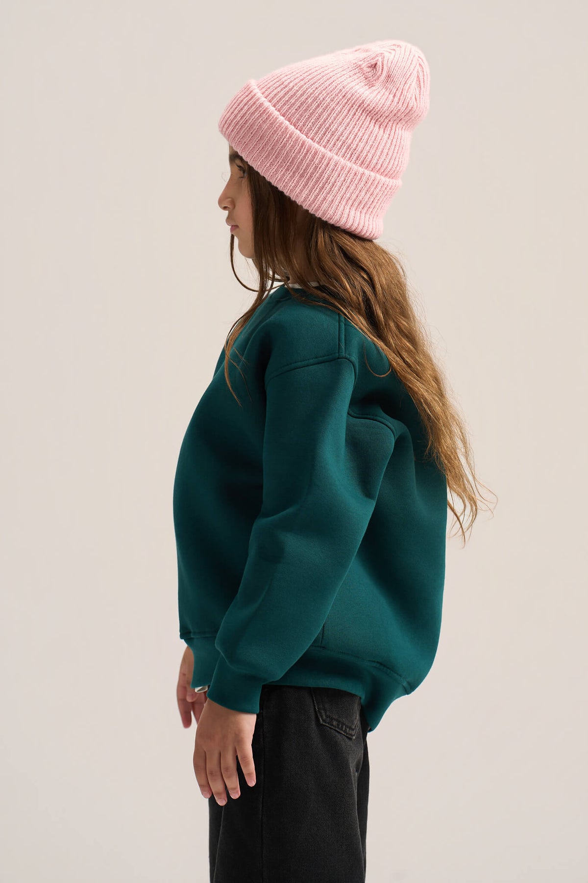 TEAL LITTLE ONES BOXY-FIT CREWNECK