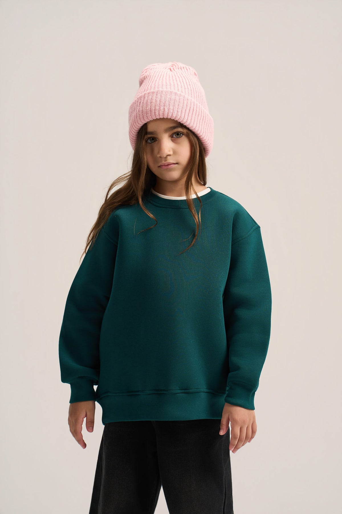 TEAL LITTLE ONES BOXY-FIT CREWNECK
