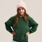 DARK GREEN LITTLE ONES BOXY-FIT CREWNECK