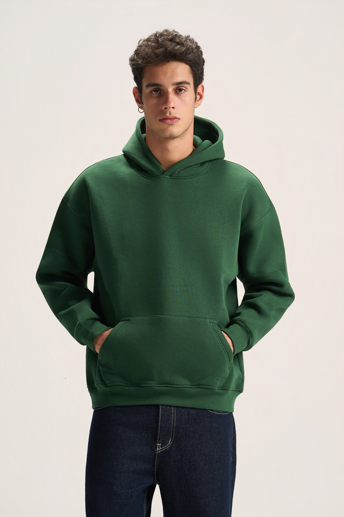 DARK GREEN OVER-SIZED HOODIE