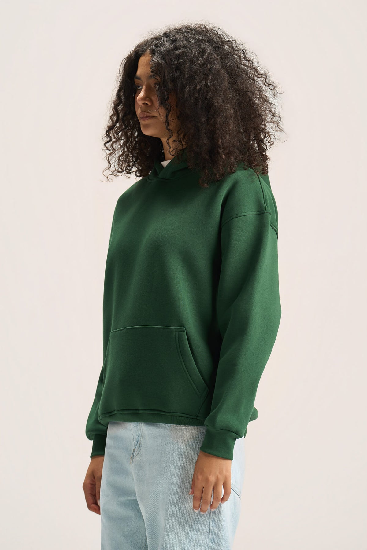 DARK GREEN OVER-SIZED HOODIE