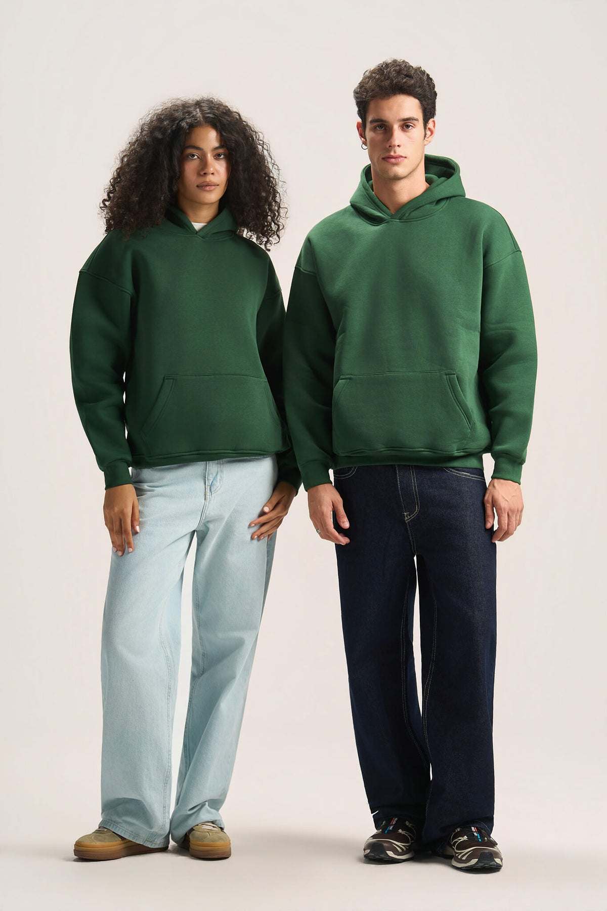 DARK GREEN OVER-SIZED HOODIE