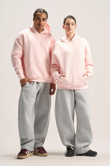 ASH GREY BARREL FIT SWEATPANTS