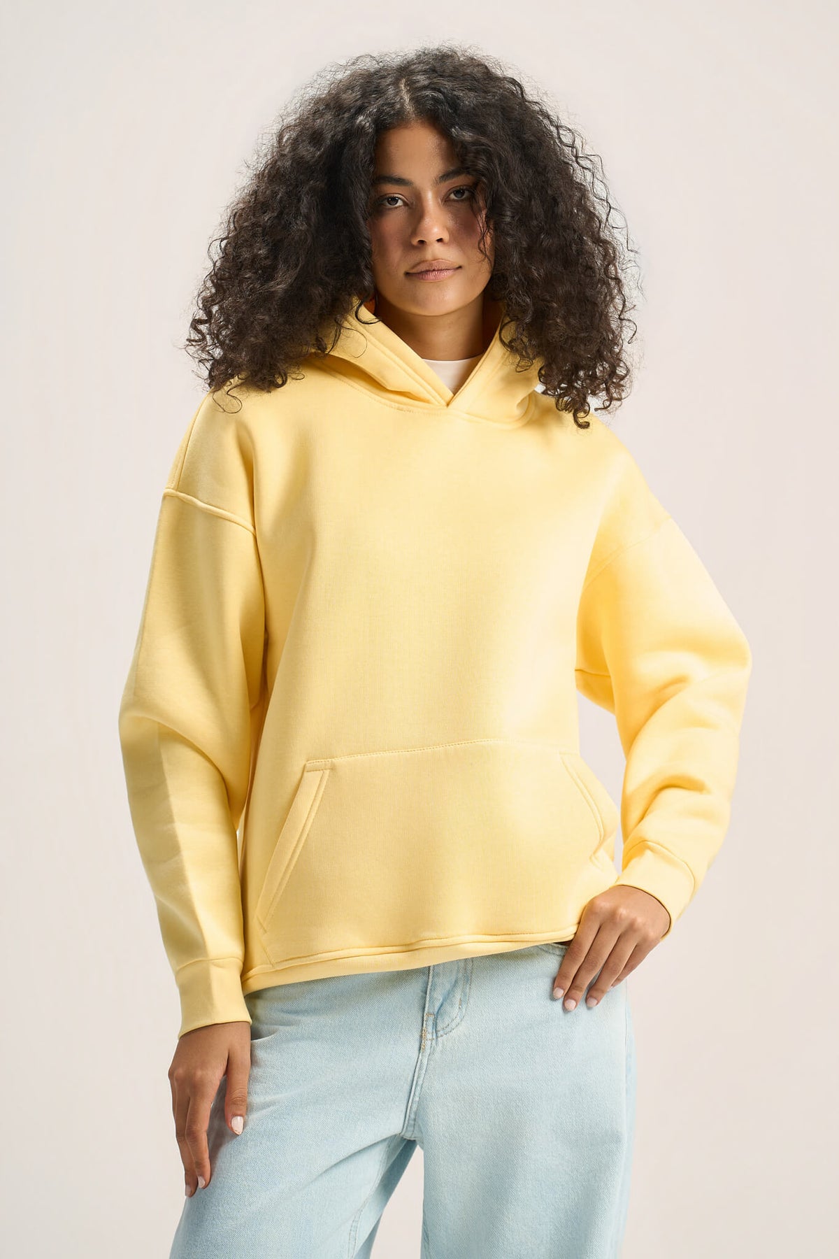 BUTTERMILK YELLOW OVER-SIZED HOODIE