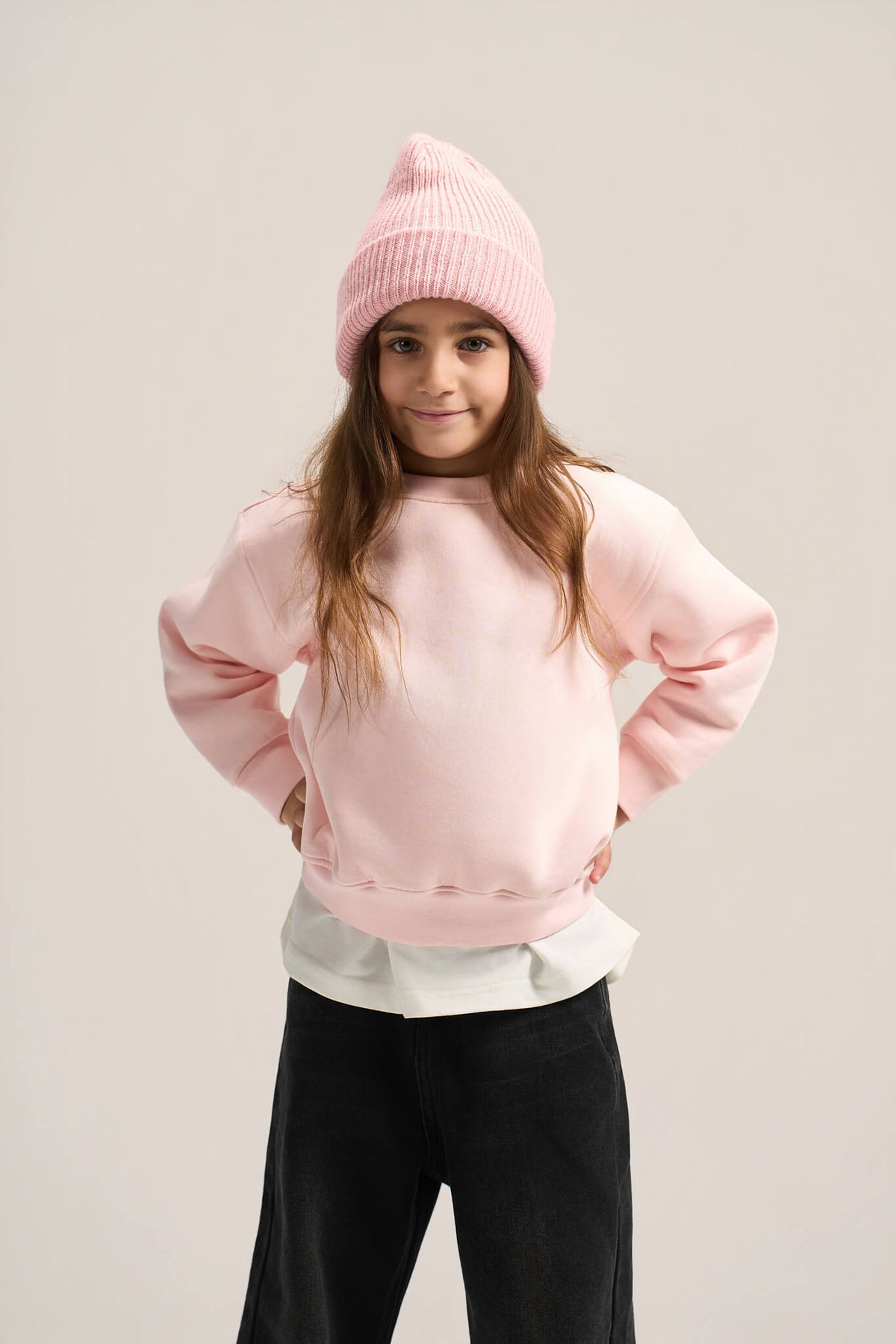 LIGHT PEACH LITTLE ONES BOXY-FIT CREWNECK