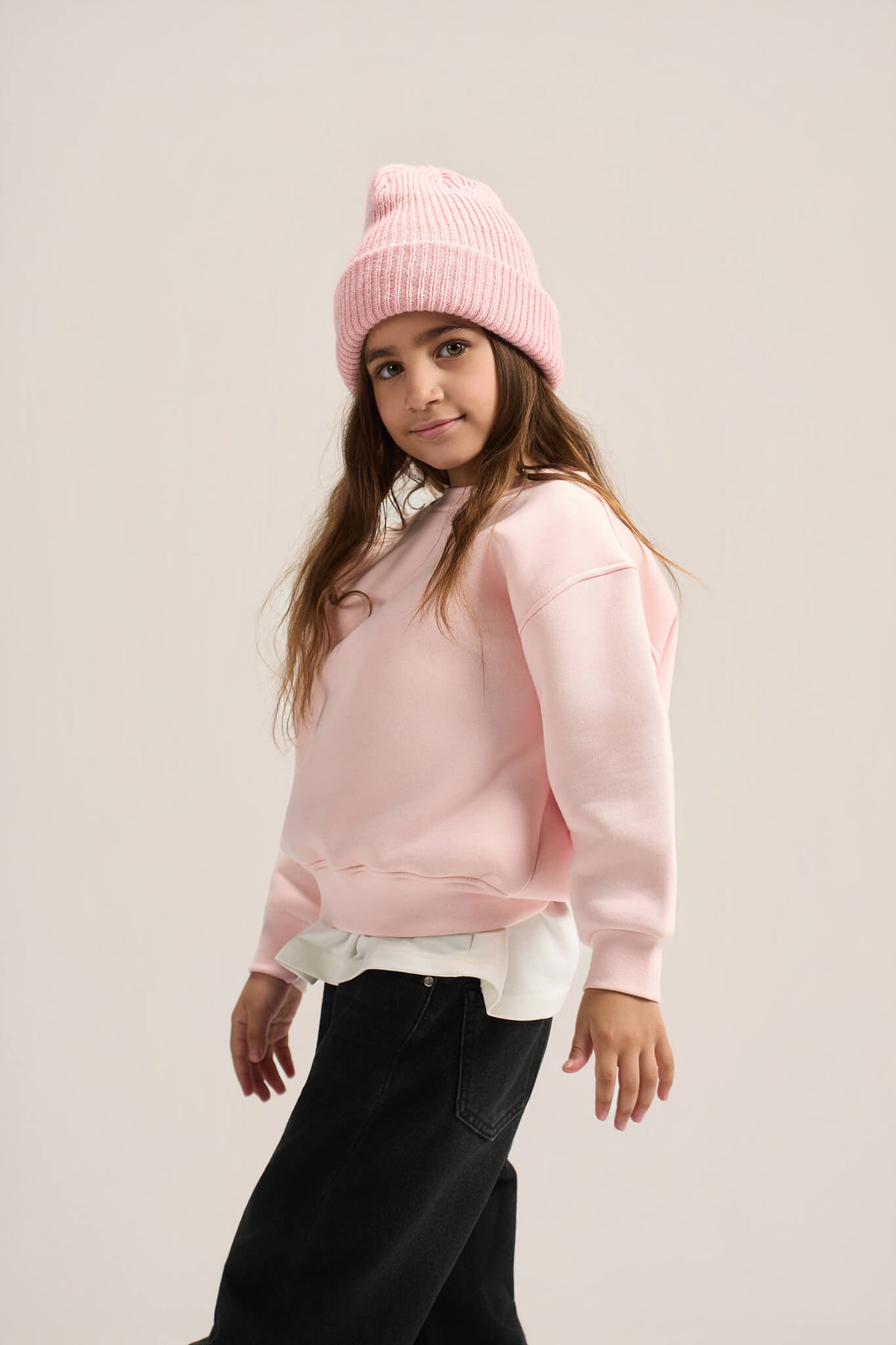 LIGHT PEACH LITTLE ONES BOXY-FIT CREWNECK