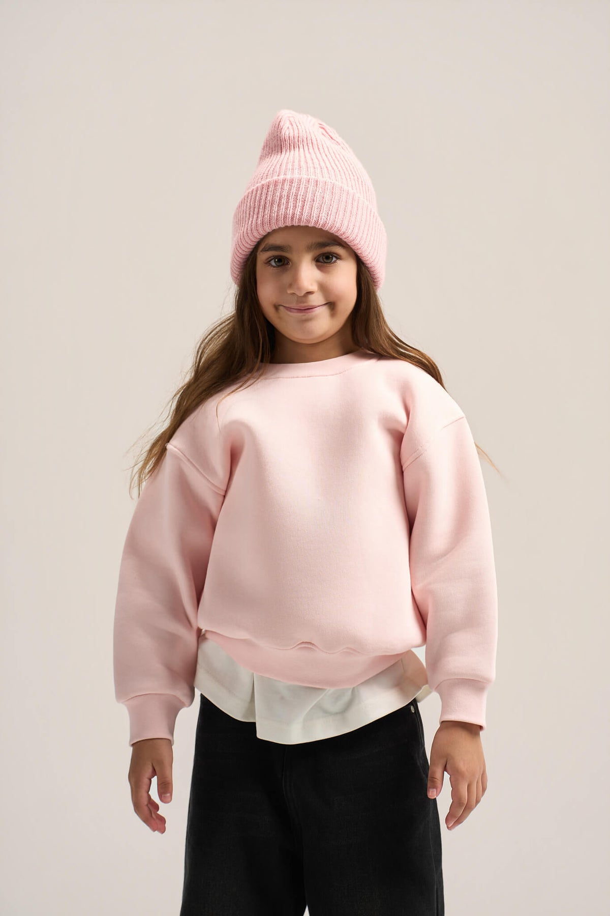 LIGHT PEACH LITTLE ONES BOXY-FIT CREWNECK