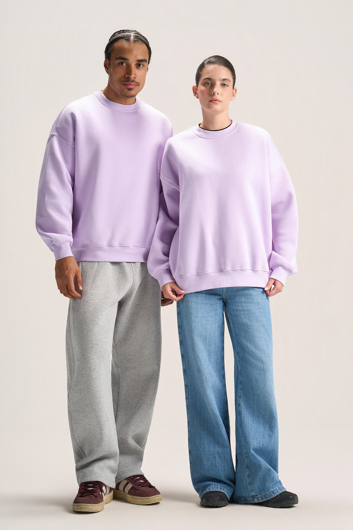 LAVENDER BOXY-FIT CREWNECK