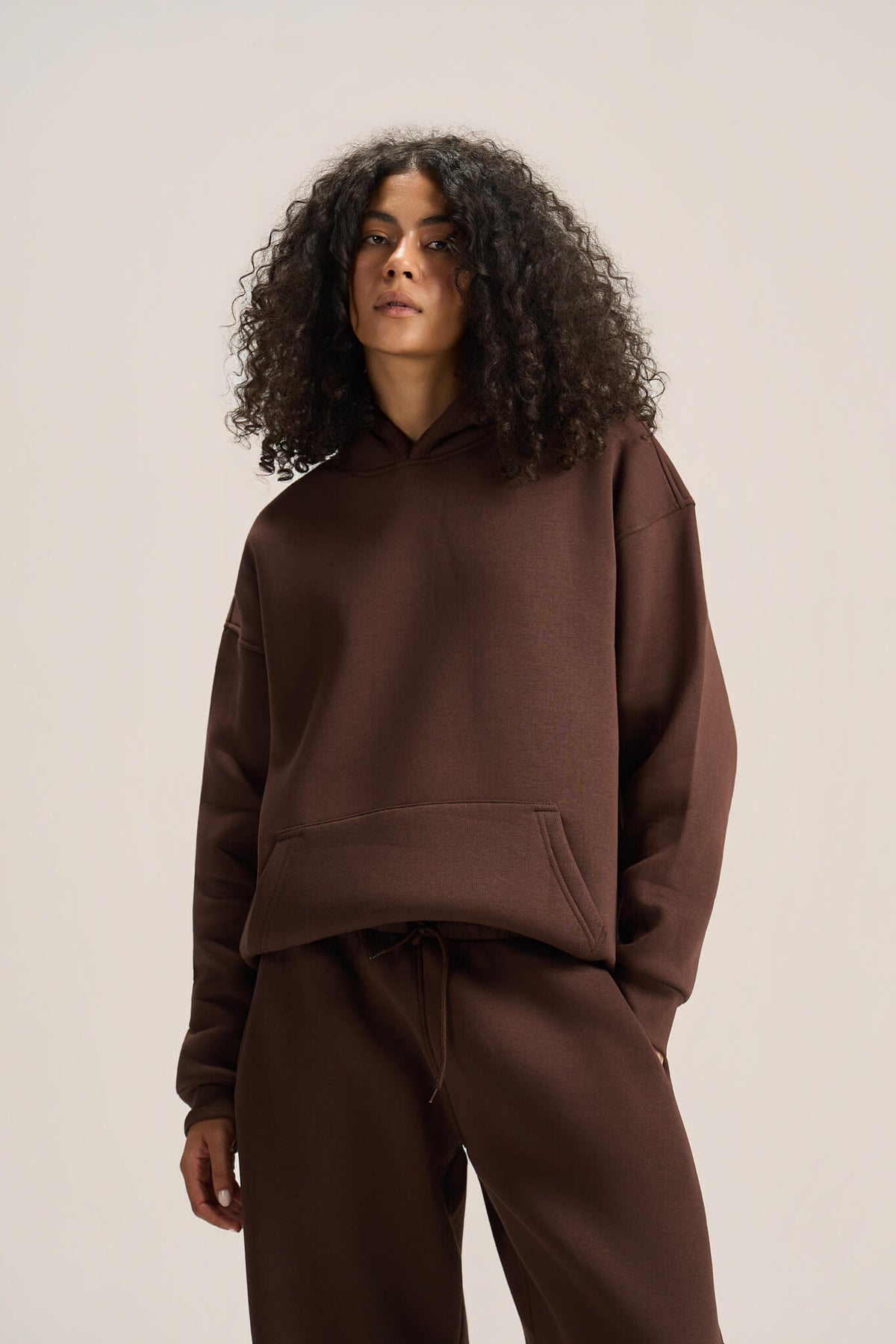 DARK BROWN OVER-SIZED HOODIE
