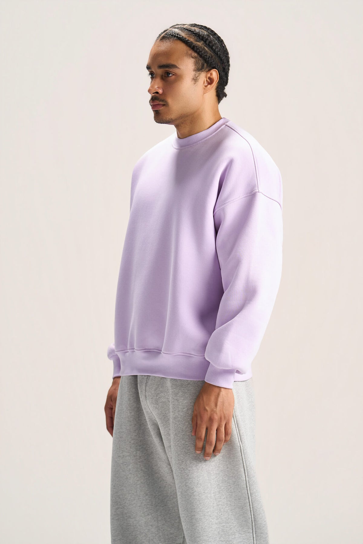 LAVENDER BOXY-FIT CREWNECK