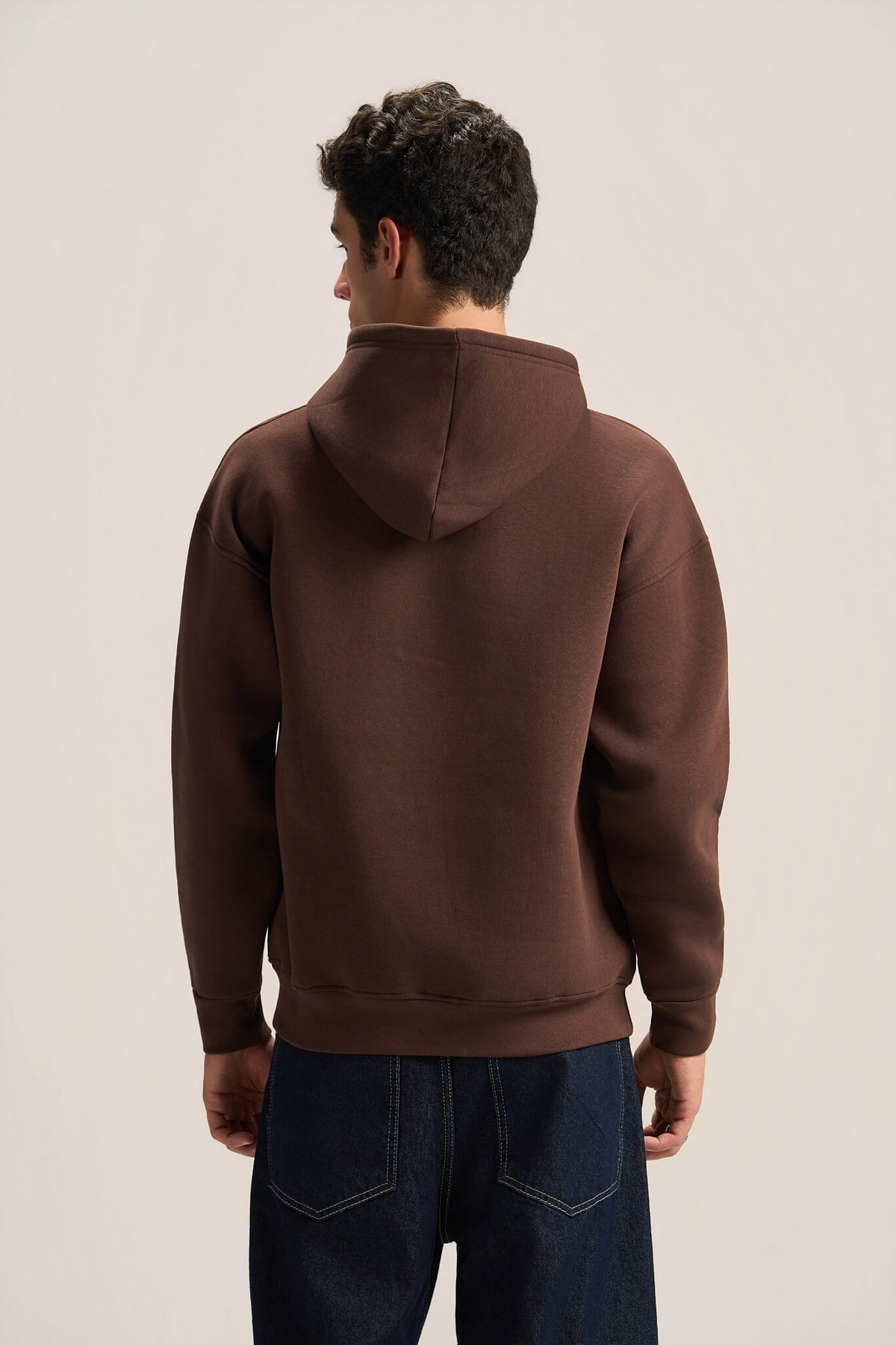 DARK BROWN OVER-SIZED HOODIE