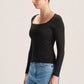 SQUARE NECK LONG SLEEVE TOP