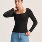 SQUARE NECK LONG SLEEVE TOP