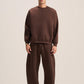 DARK BROWN BARREL FIT SWEATPANTS