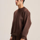 DARK BROWN BOXY-FIT CREWNECK