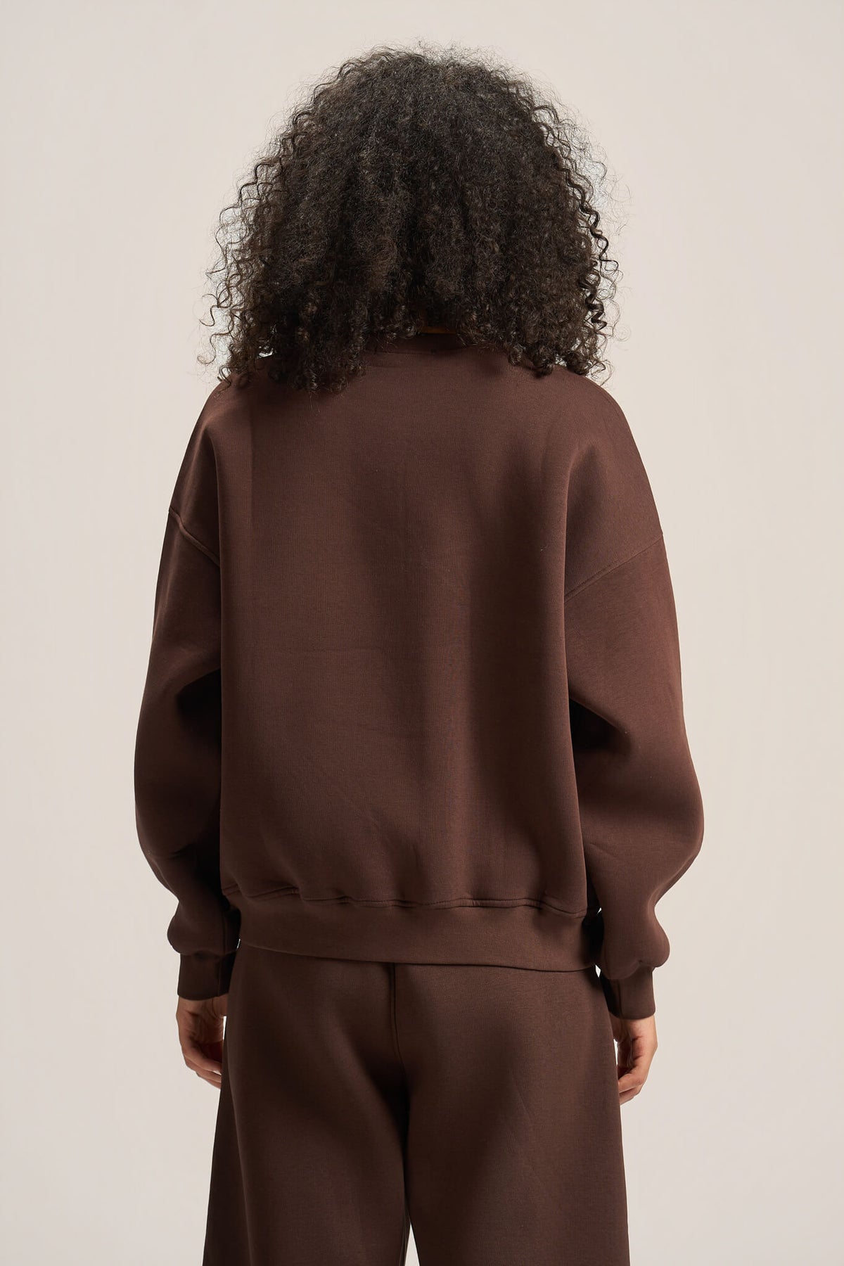 DARK BROWN BOXY-FIT CREWNECK