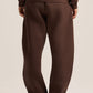 DARK BROWN BARREL FIT SWEATPANTS