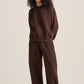 DARK BROWN BARREL FIT SWEATPANTS