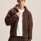 DARK BROWN ESSENTIAL ZIP UP HOODIE