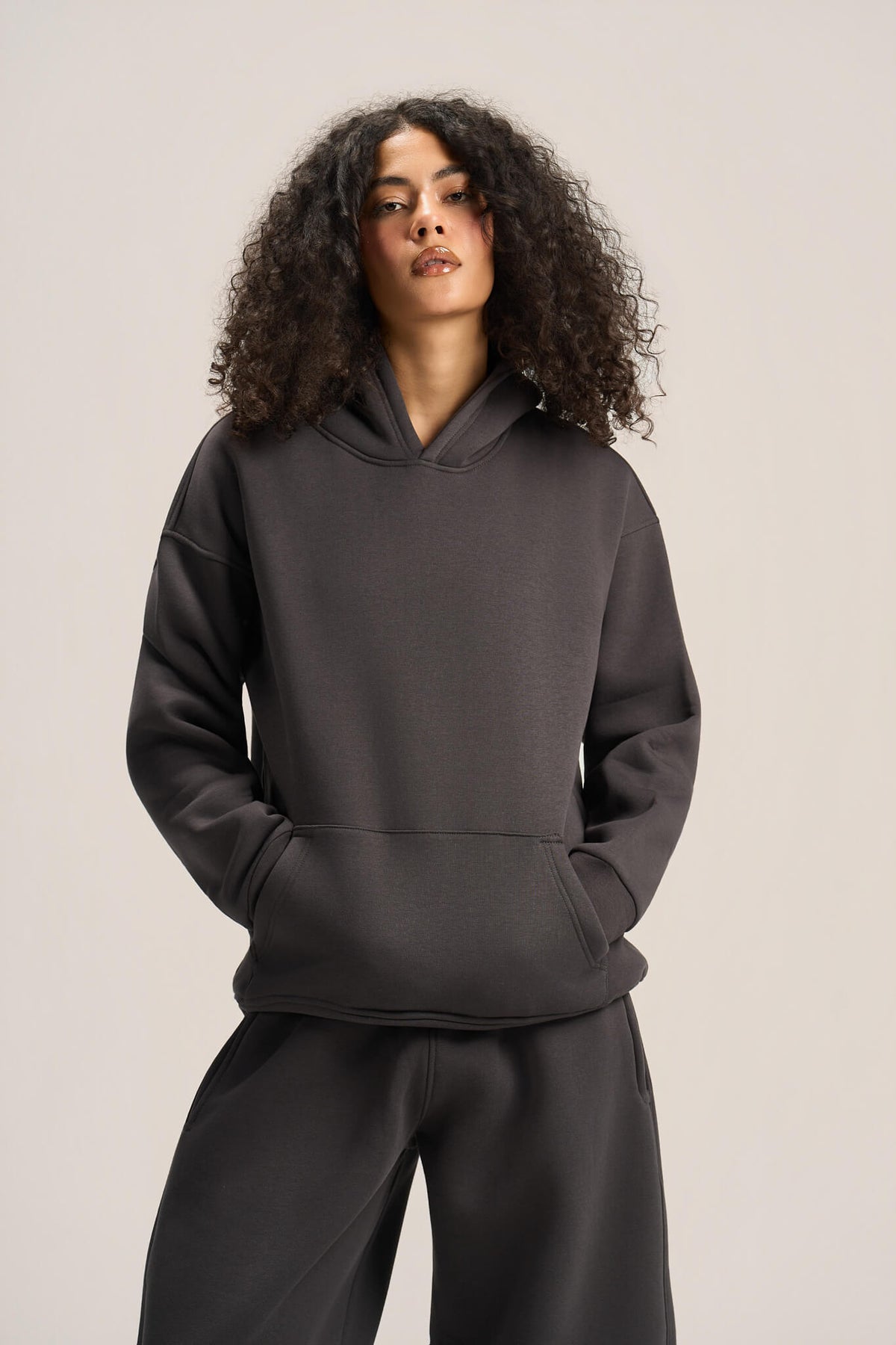 CHARCOAL GREY OVER-SIZED HOODIE