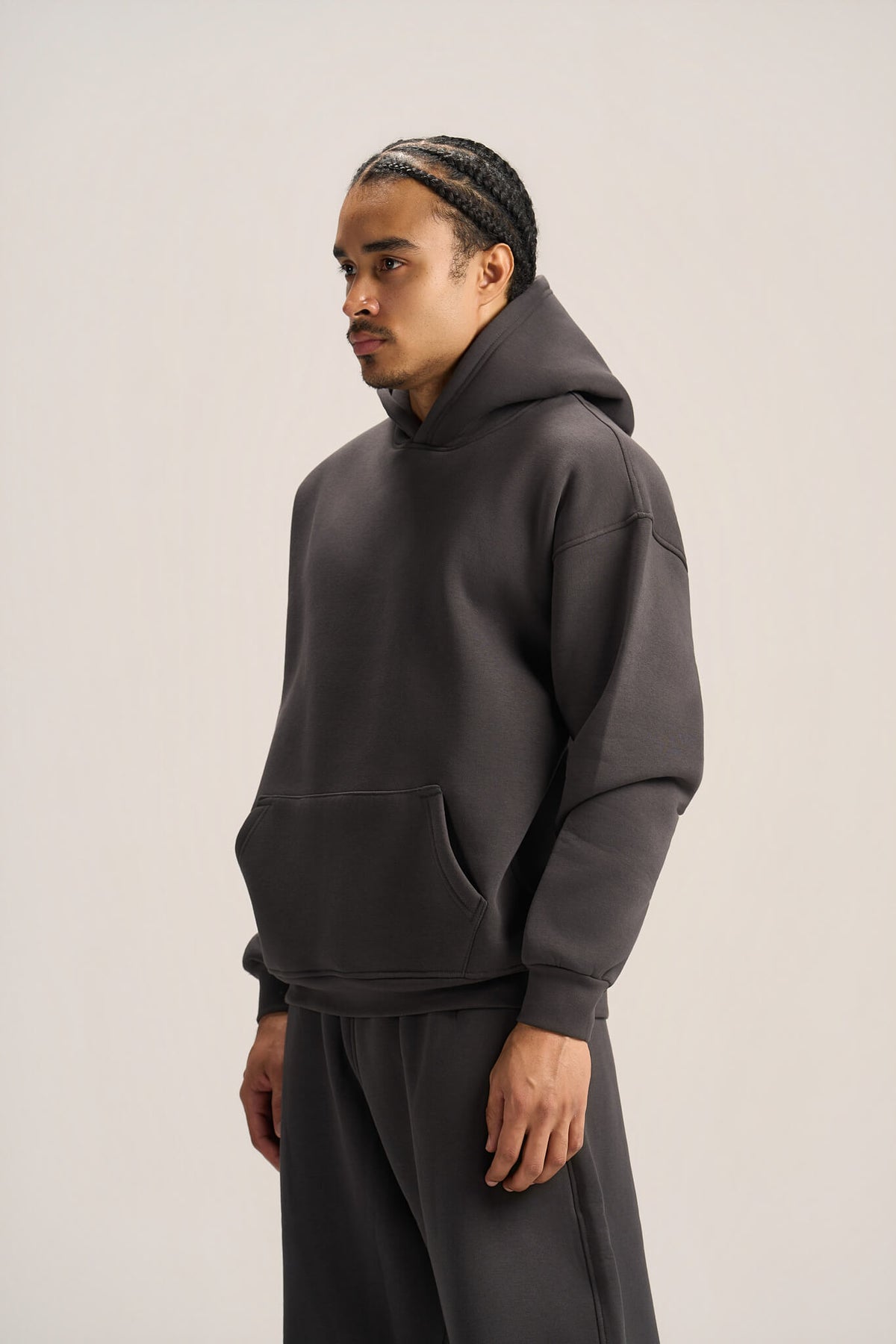 CHARCOAL GREY OVER-SIZED HOODIE