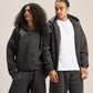 CHARCOAL GREY ESSENTIAL ZIP UP HOODIE