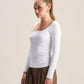 SQUARE NECK LONG SLEEVE TOP