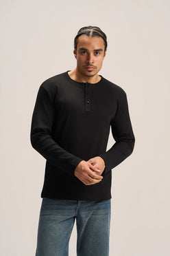 LONG SLEEVE HENLEY SHIRT