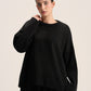 BLACK COZY KNIT PULLOVER