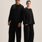 BLACK COZY KNIT PANTS