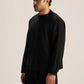 BLACK COZY KNIT PULLOVER