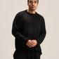 BLACK COZY KNIT PULLOVER