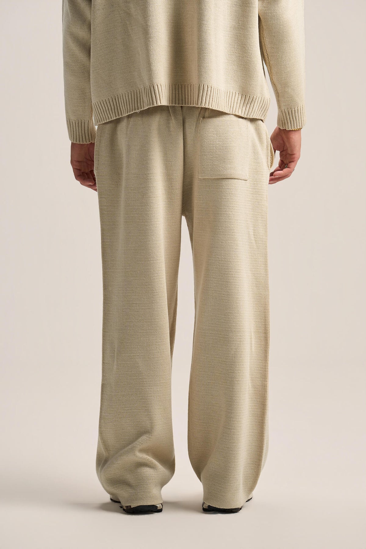 LIGHT BEIGE COZY KNIT PANTS