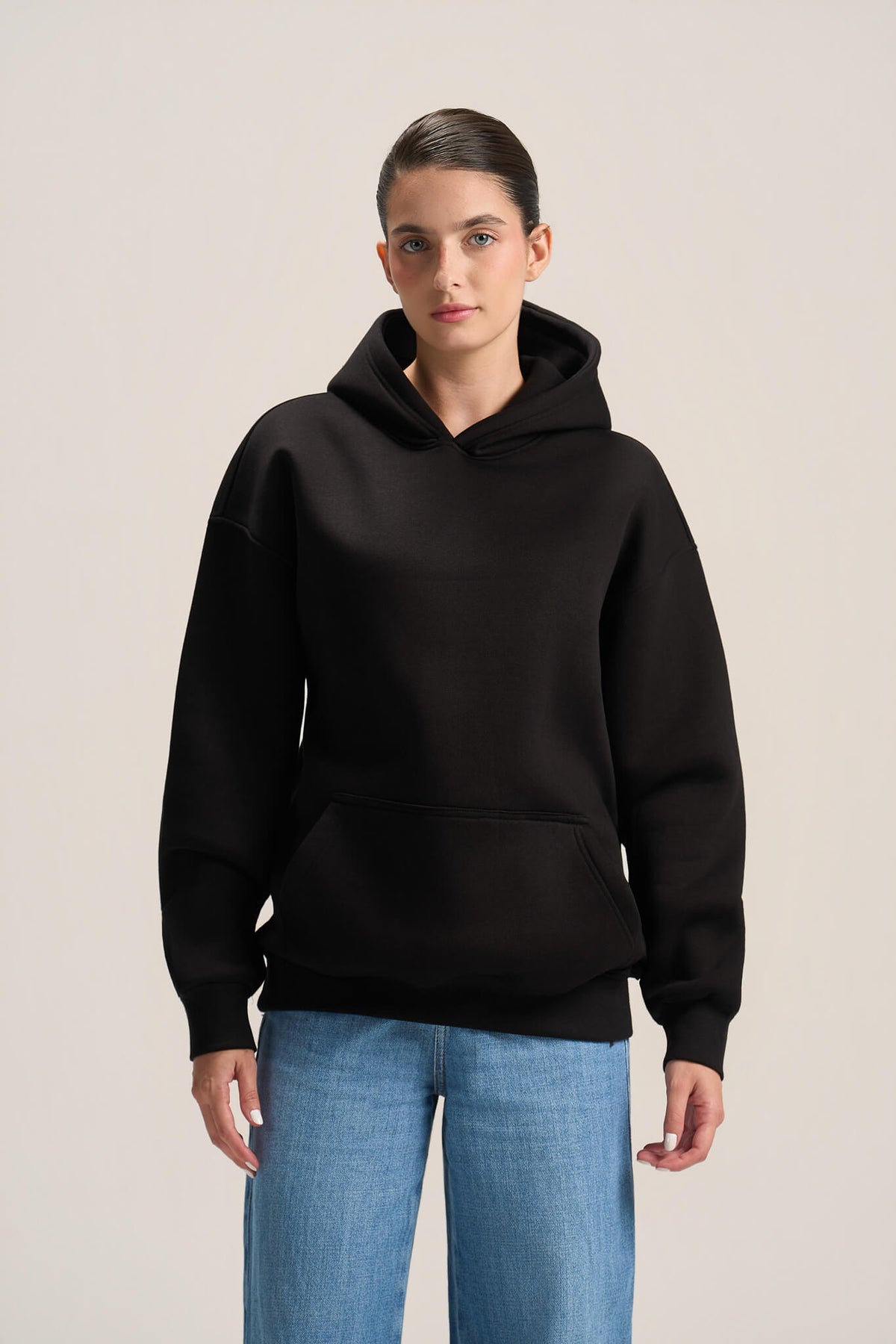 BLACK OVER-SIZED HOODIE
