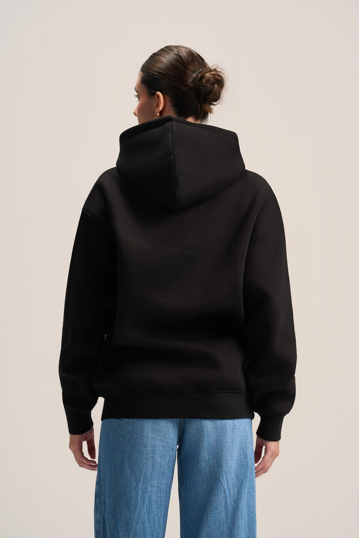 BLACK OVER-SIZED HOODIE