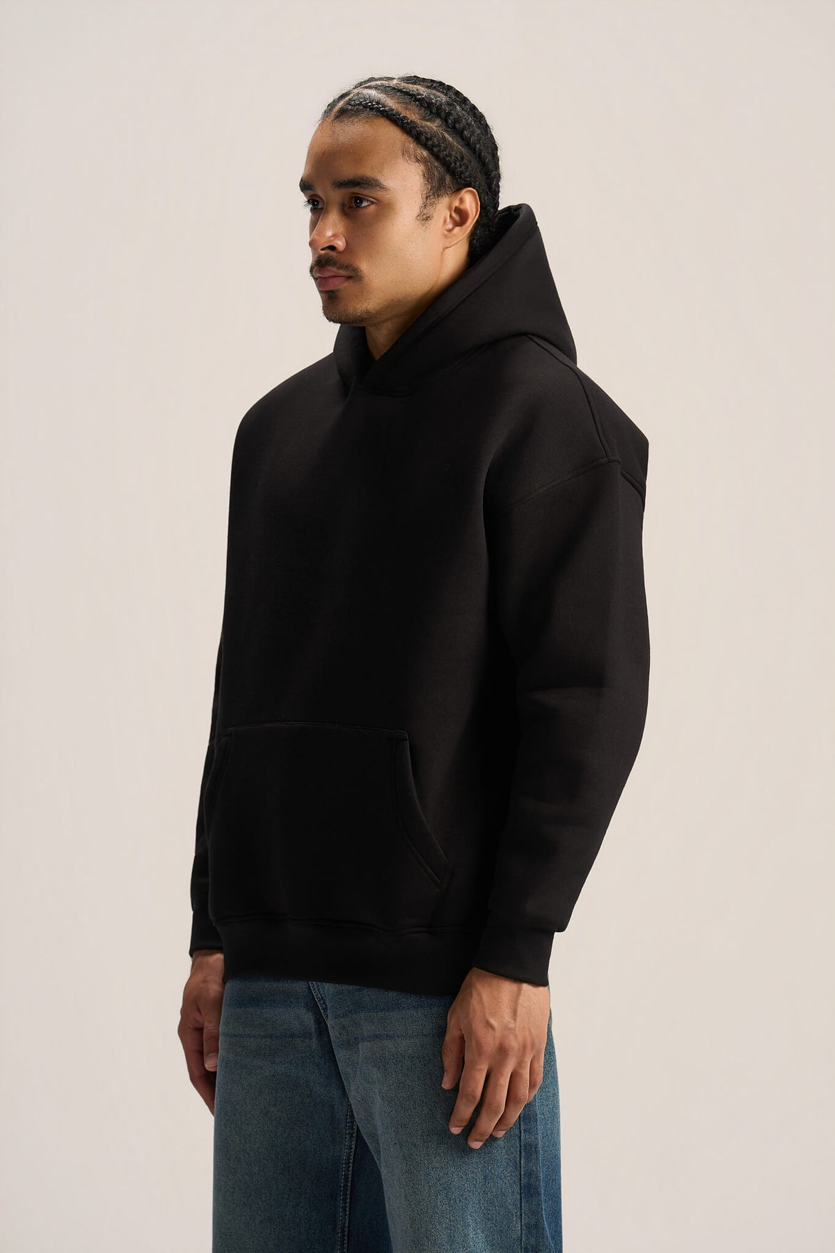 BLACK OVER-SIZED HOODIE