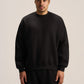 BLACK BOXY-FIT CREWNECK