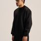 BLACK BOXY-FIT CREWNECK