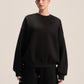 BLACK BOXY-FIT CREWNECK