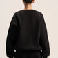 BLACK BOXY-FIT CREWNECK