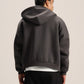 CHARCOAL GREY ESSENTIAL ZIP UP HOODIE