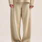 LIGHT BEIGE COZY KNIT PANTS