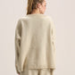 LIGHT BEIGE COZY KNIT PULLOVER