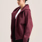 BURGUNDY ESSENTIAL ZIP UP HOODIE