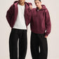 BURGUNDY ESSENTIAL ZIP UP HOODIE