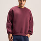 BURGUNDY BOXY-FIT CREWNECK